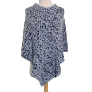 Iperico OS blue/gray wool mohair blend‎ poncho